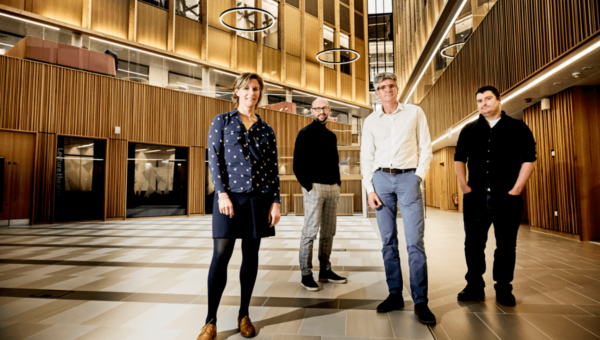 Pictured, left to right: Vet-AI co-founders Sarah Warren, Paul Hallett and Robert Dawson & chief data scientist Trevor Hardcastle