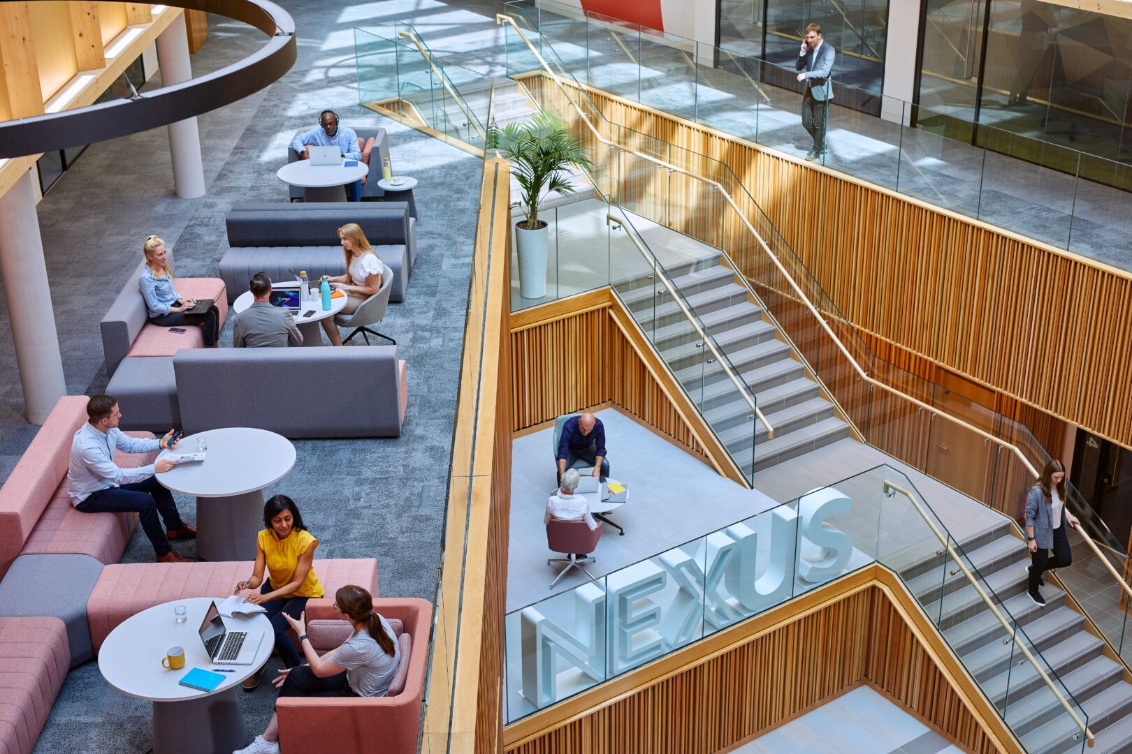 High angle shot of the Nexus atrium