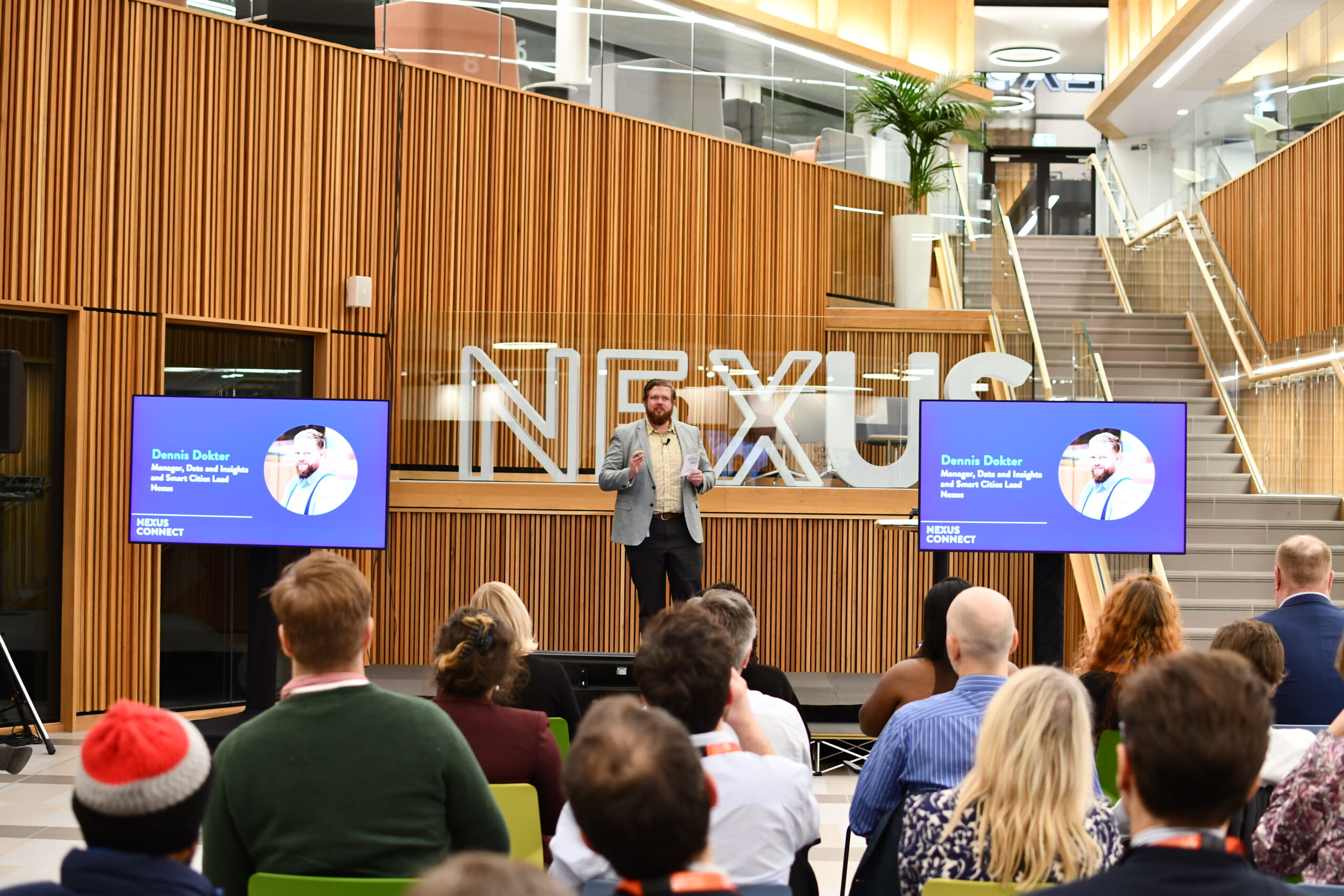 Speaker speaking to an audience at Nexus Connect