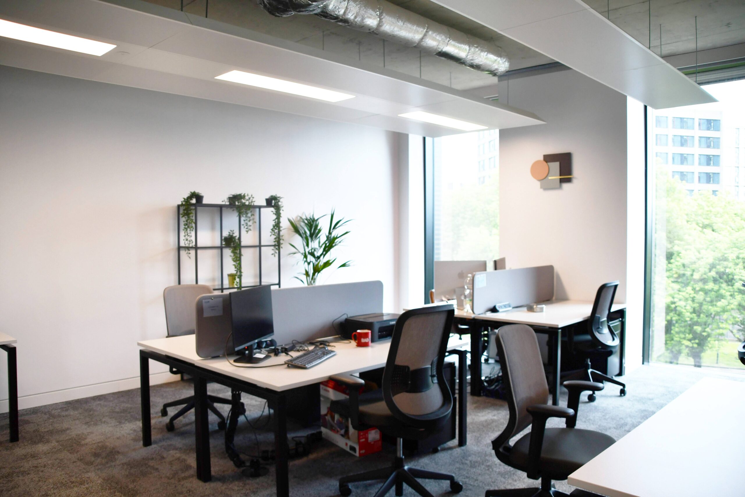 Private desk in a co-working space.