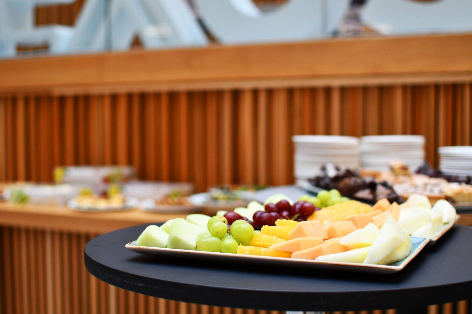 The atrium food display.