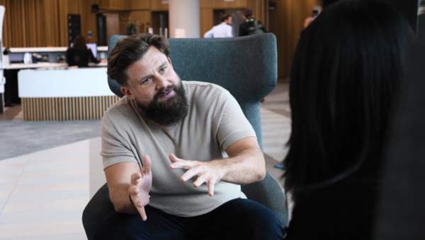 Thomas is talking to someone