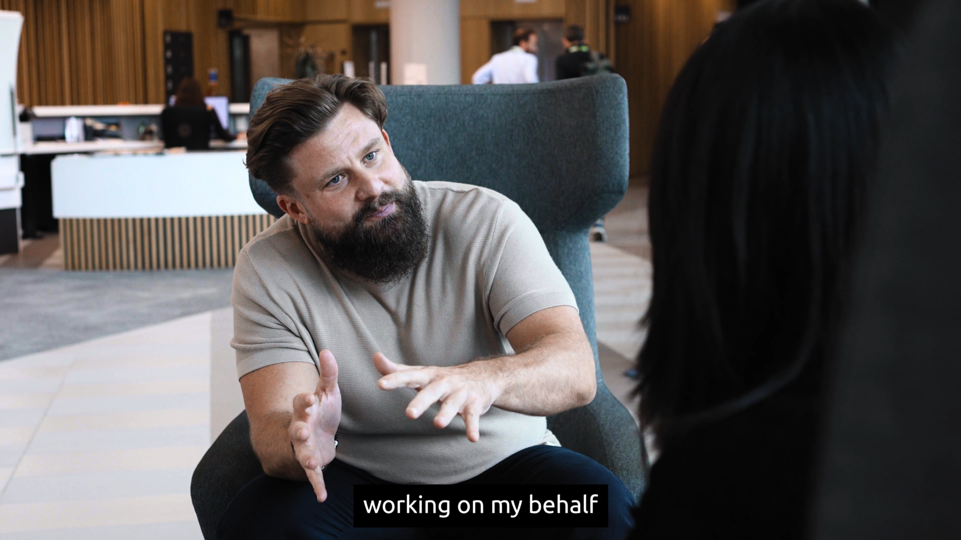 Thomas talking to someone